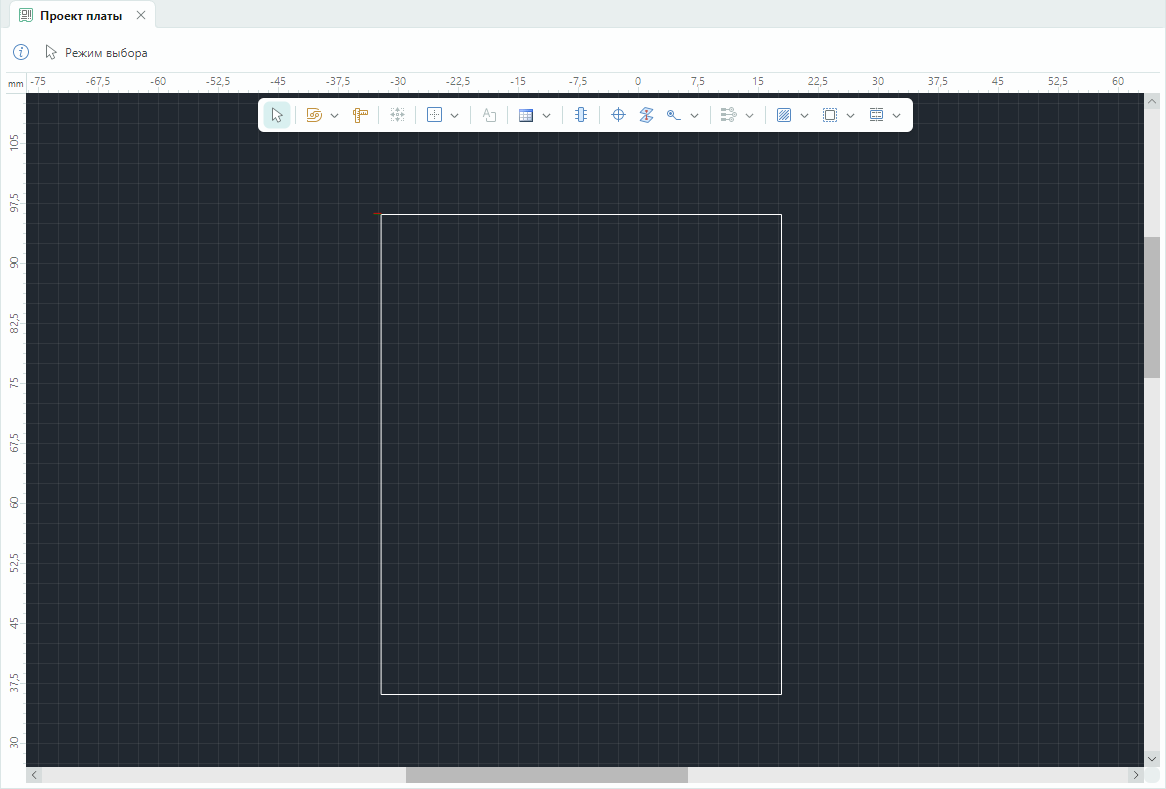 Рис. 6 Созданная граница платы