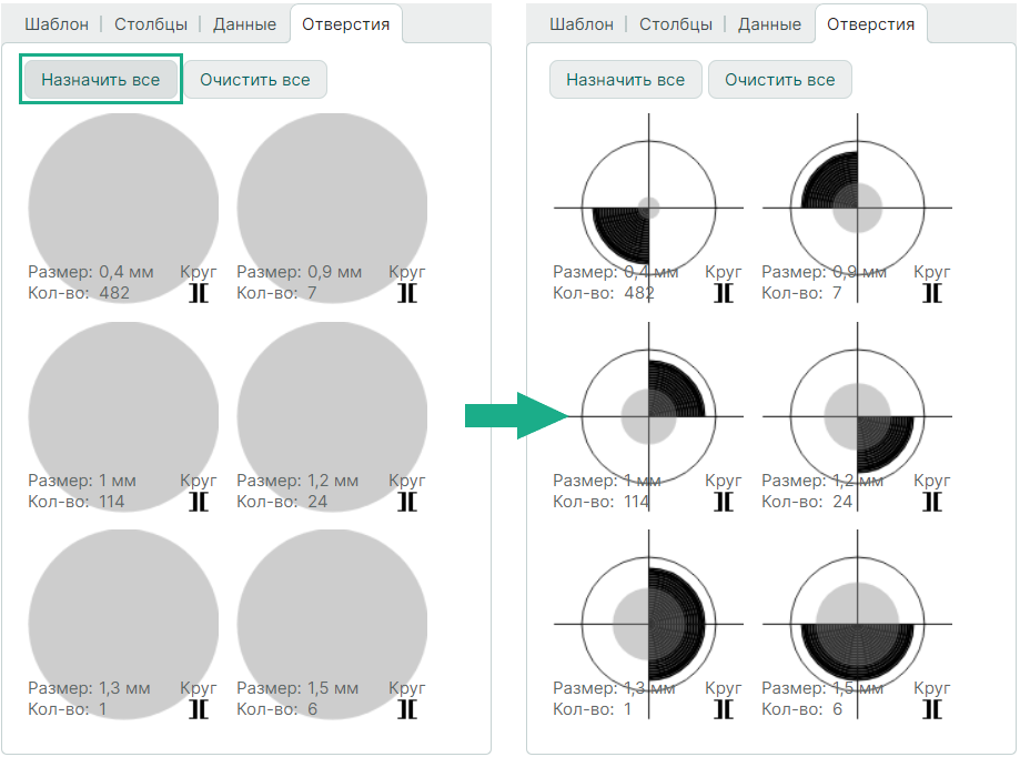 Рис. 9 Автоматическое назначение символов