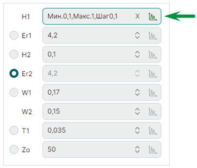 Рис. 7 Отображение диапазона значения