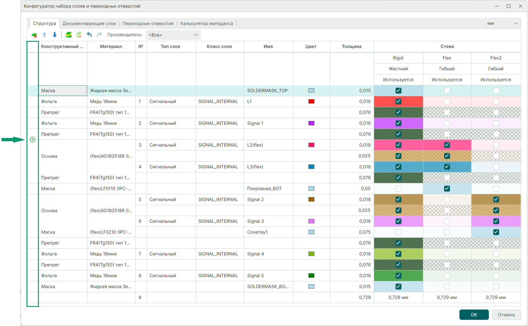 Рис. 2 Добавление конструктивного элемента платы