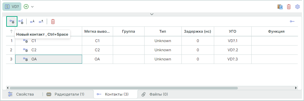Рис. 2 Добавление нового контакта