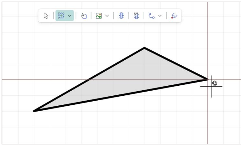 Рис. 2 Фиксация размещения первой стороны многоугольника