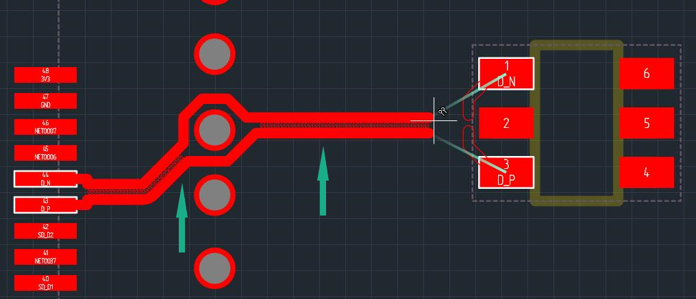 Рис. 3 Восстановление обычного режима трассировки диффпары после использования «расстегнутого» режима