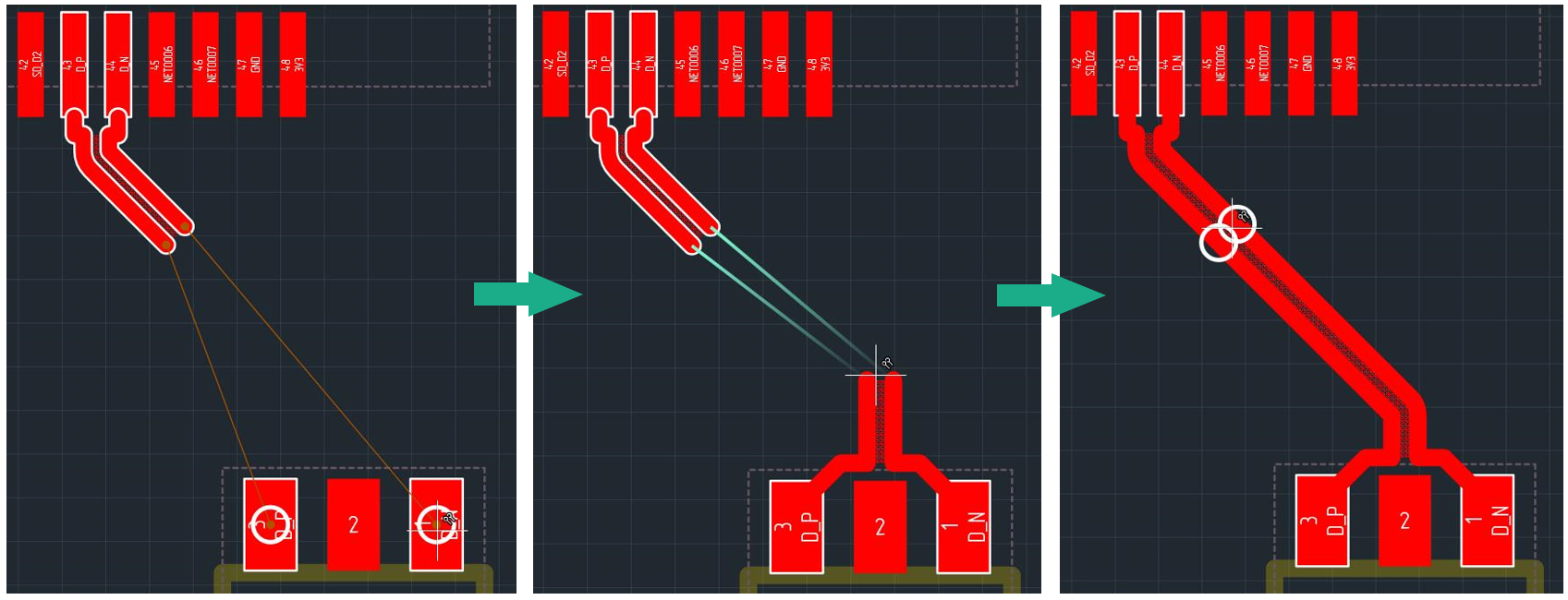 Рис. 1 Продолжение и завершение диффпары