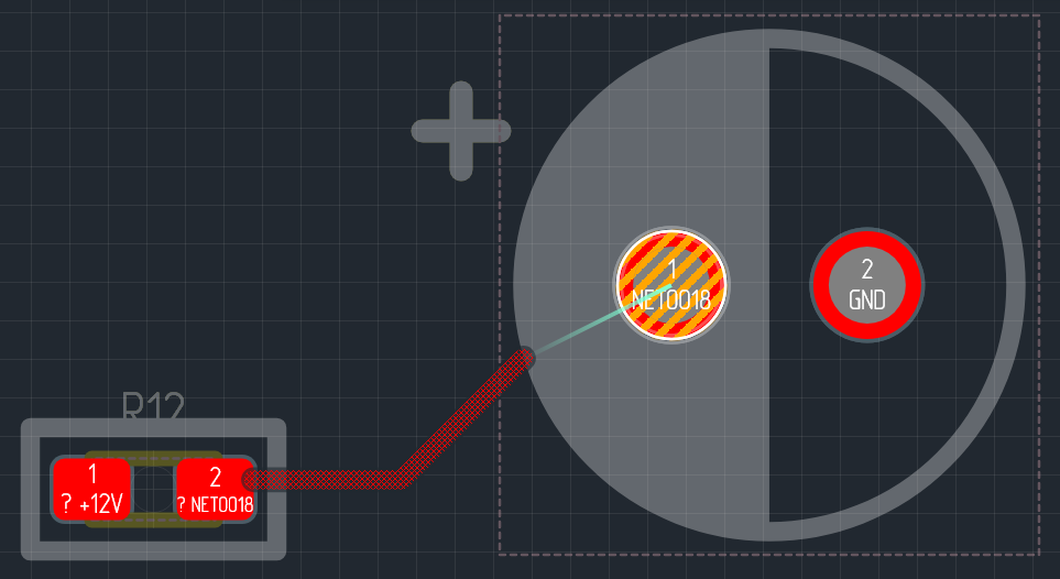 Рис. 3 Измененная комбинация отрезков при соединении двух точек треком