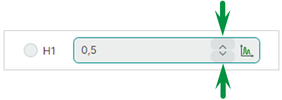 Рис. 5 Кнопки изменения значения параметра