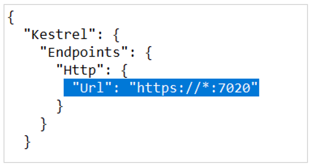 Рис. 1 Настройка конечной точки