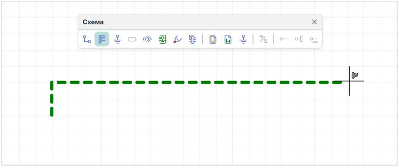 Рис. 2 Начало размещения шины