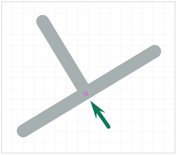 Рис. 1 Точка привязки «Нормаль»