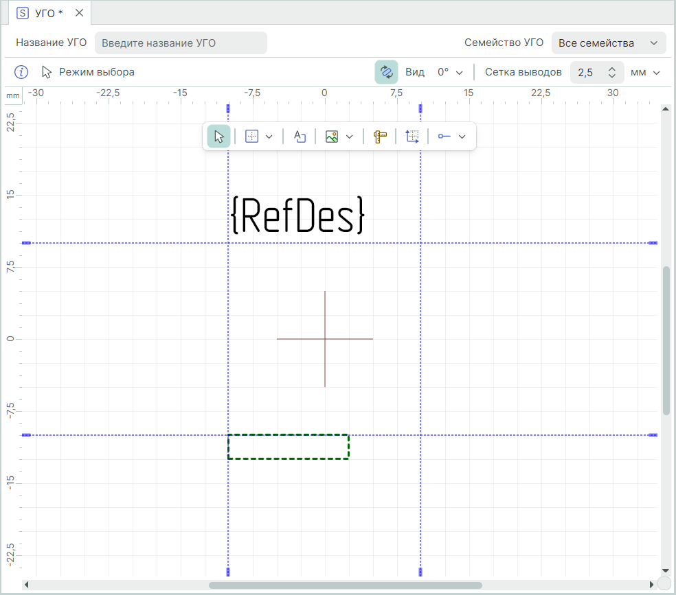 Рис. 2 Общий вид редактора УГО
