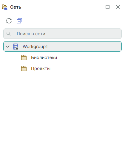 Рис. 5 Отображение рабочей группы