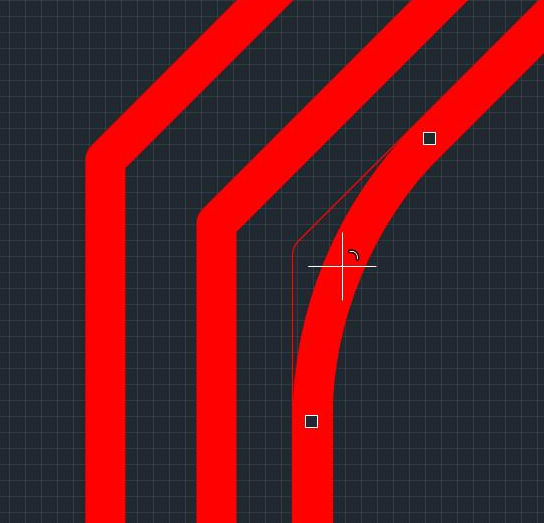Рис. 2 Отображение (допустимого) скругления вершины трека