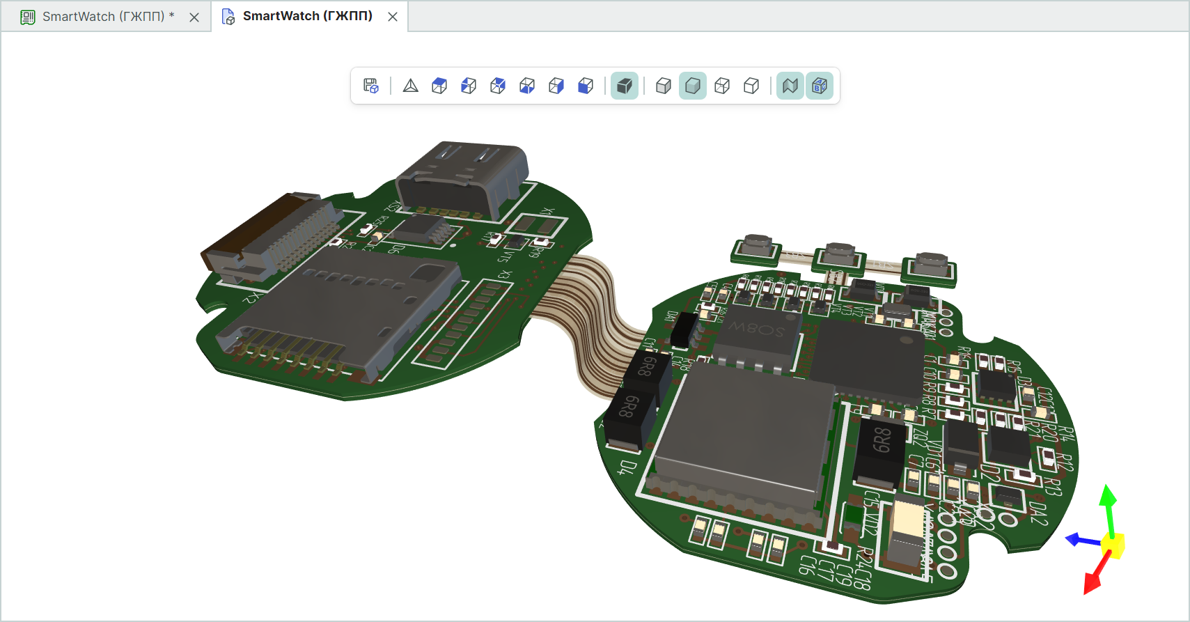 Рис. 3 Отображение сгиба