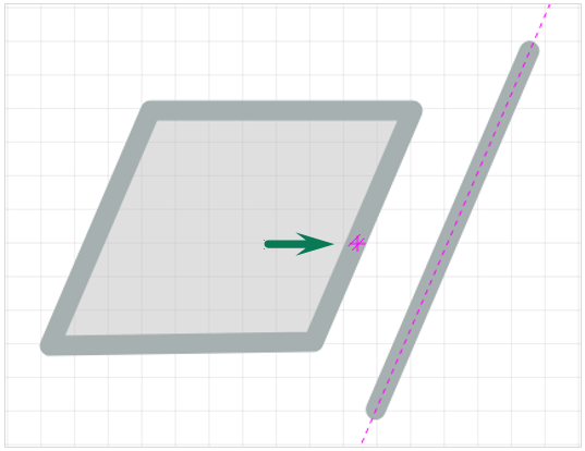 Рис. 1 Точка привязки «Параллельно»