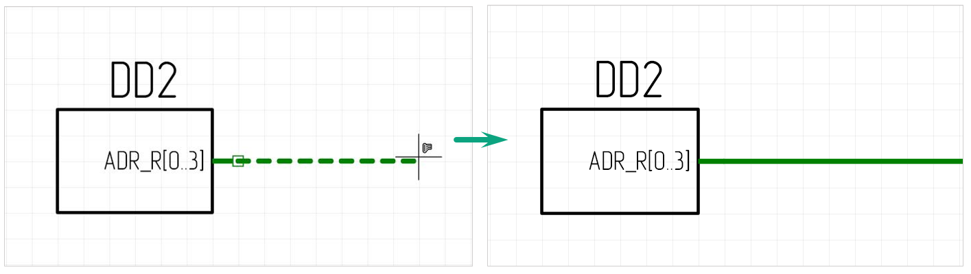 Рис. 1 Подключение шины к групповому выводу