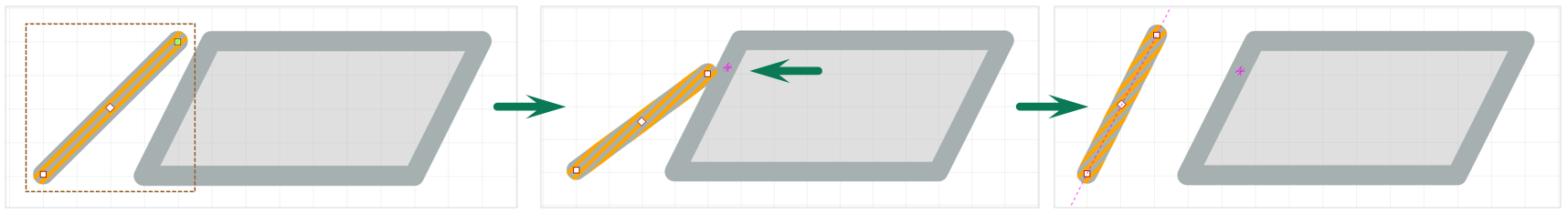 Рис. 2 Построение параллельной линии