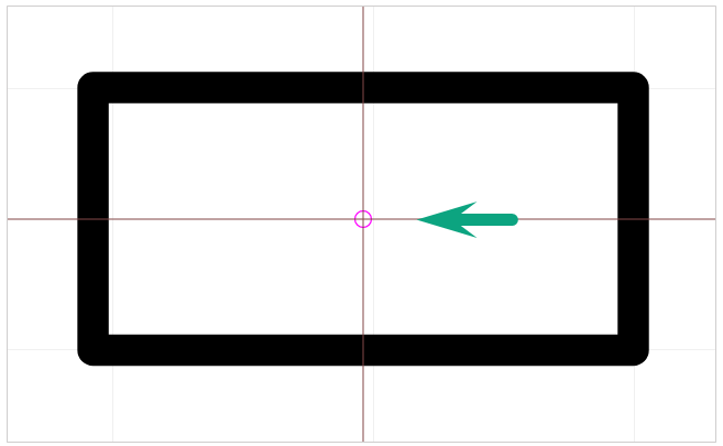 Рис. 1 Привязка к центру фигуры