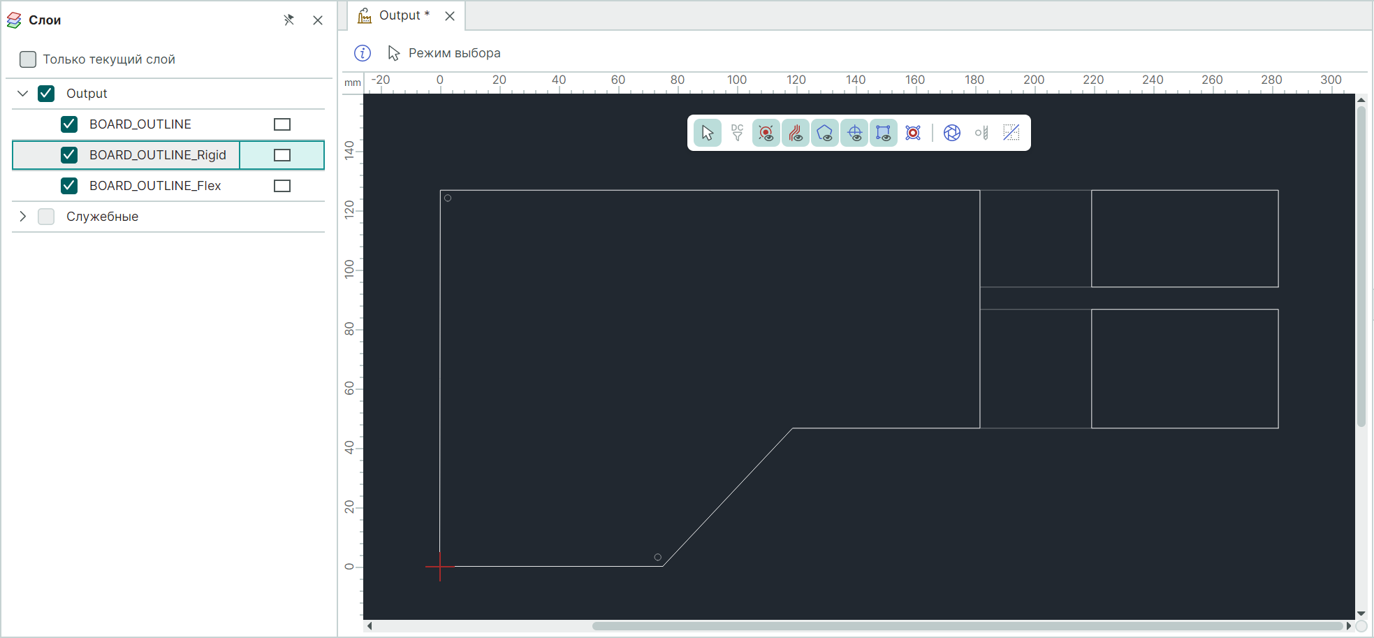 Рис. 6 Просмотр производственных файлов. Контур жесткого стека «Rigid»