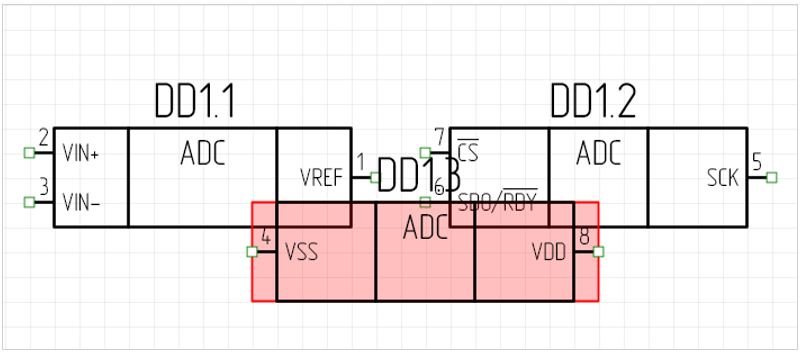 Рис. 3 Радиодеталь в зоне, недоступной для размещения