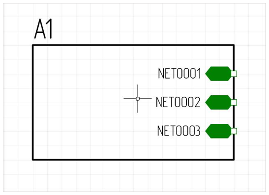 Рис. 4  Размещение блока на схеме