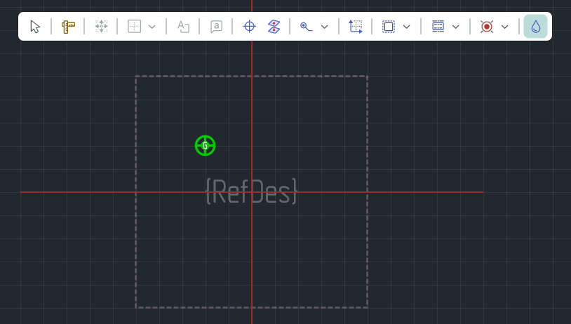 Рис. 1 Размещение капли клея