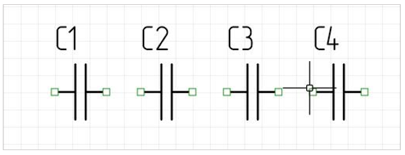 Рис. 4 Размещение односекционного компонента