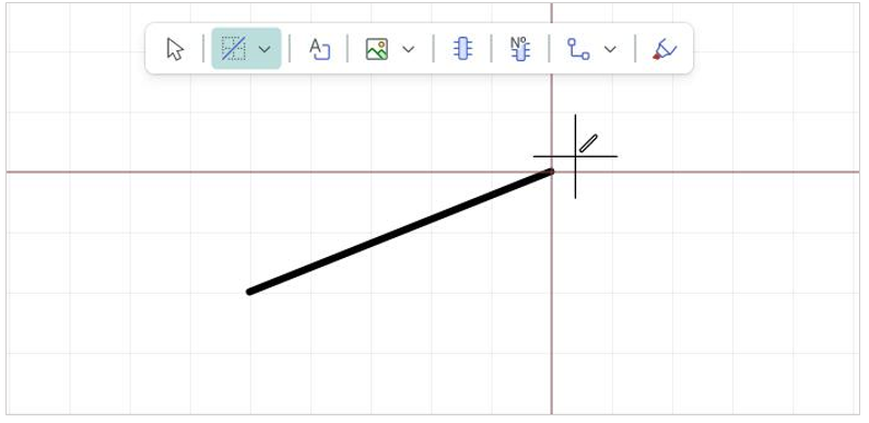 Рис. 2 Размещение сегмента линии