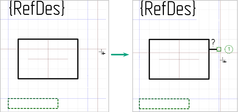 Рис. 2 Курсор при использовании инструмента «Разместить вывод»