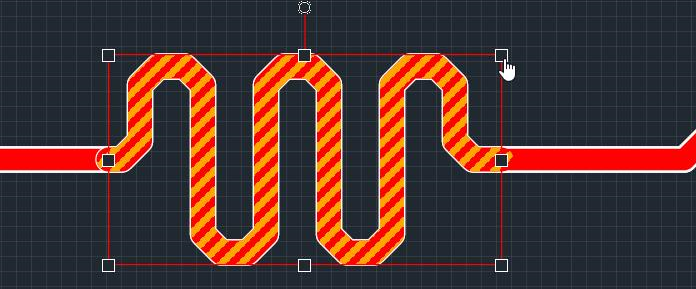 Рис. 1 Точки редактирования области размещения меандра