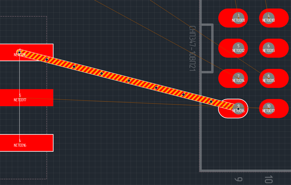Рис. 2 Результат спрямления трека