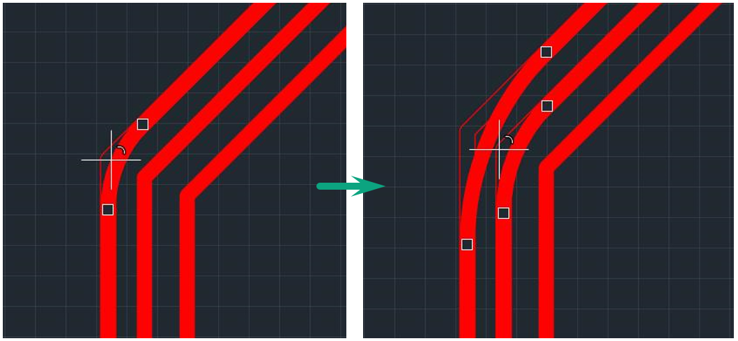 Рис. 1 Выбор радиуса скругления в момент применения инструмента