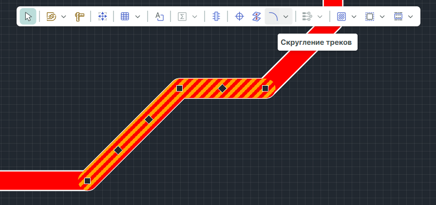 Рис. 2 Применение инструмента к выбранным сегментам
