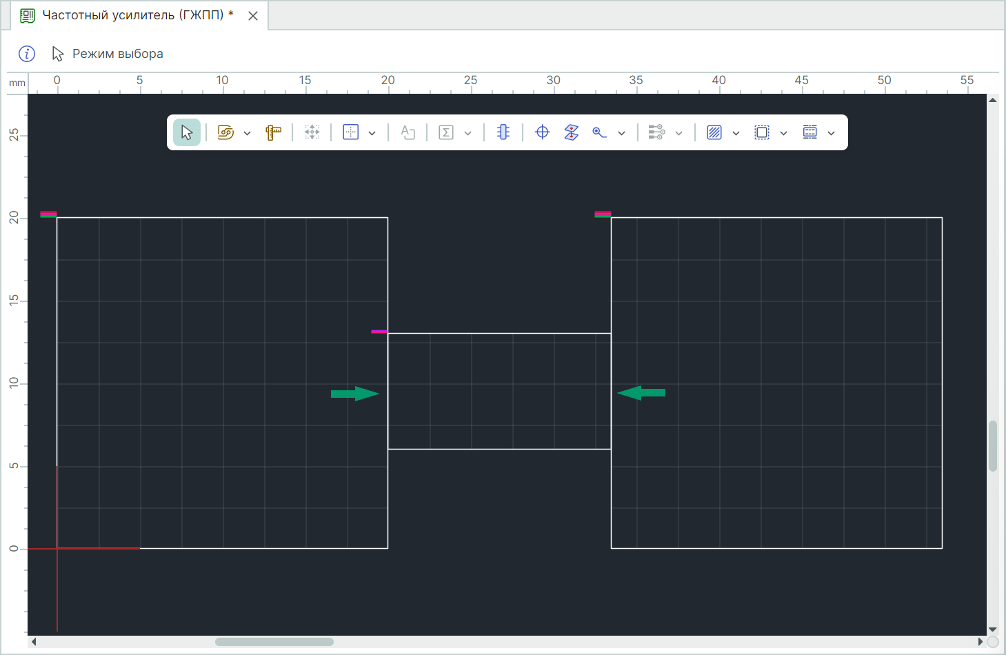 Рис. 6 Сложный контур платы