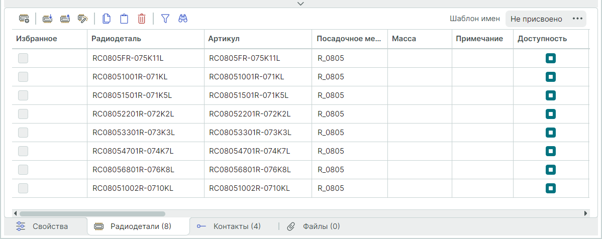Рис. 5 Радиодетали, созданные по шаблону