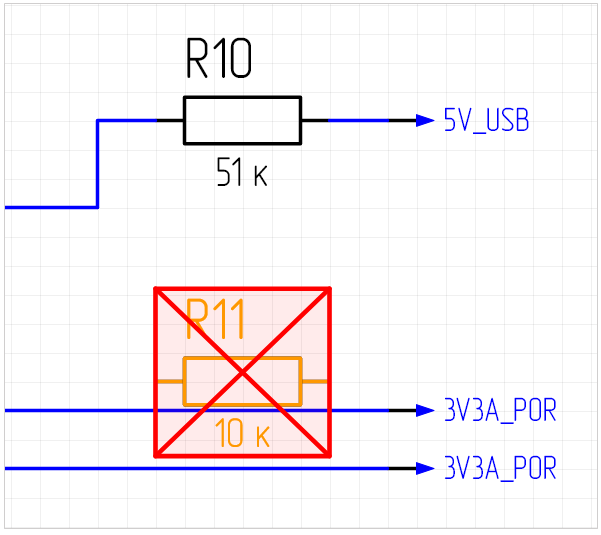 Рис. 2 УГО в области, недоступной для размещения
