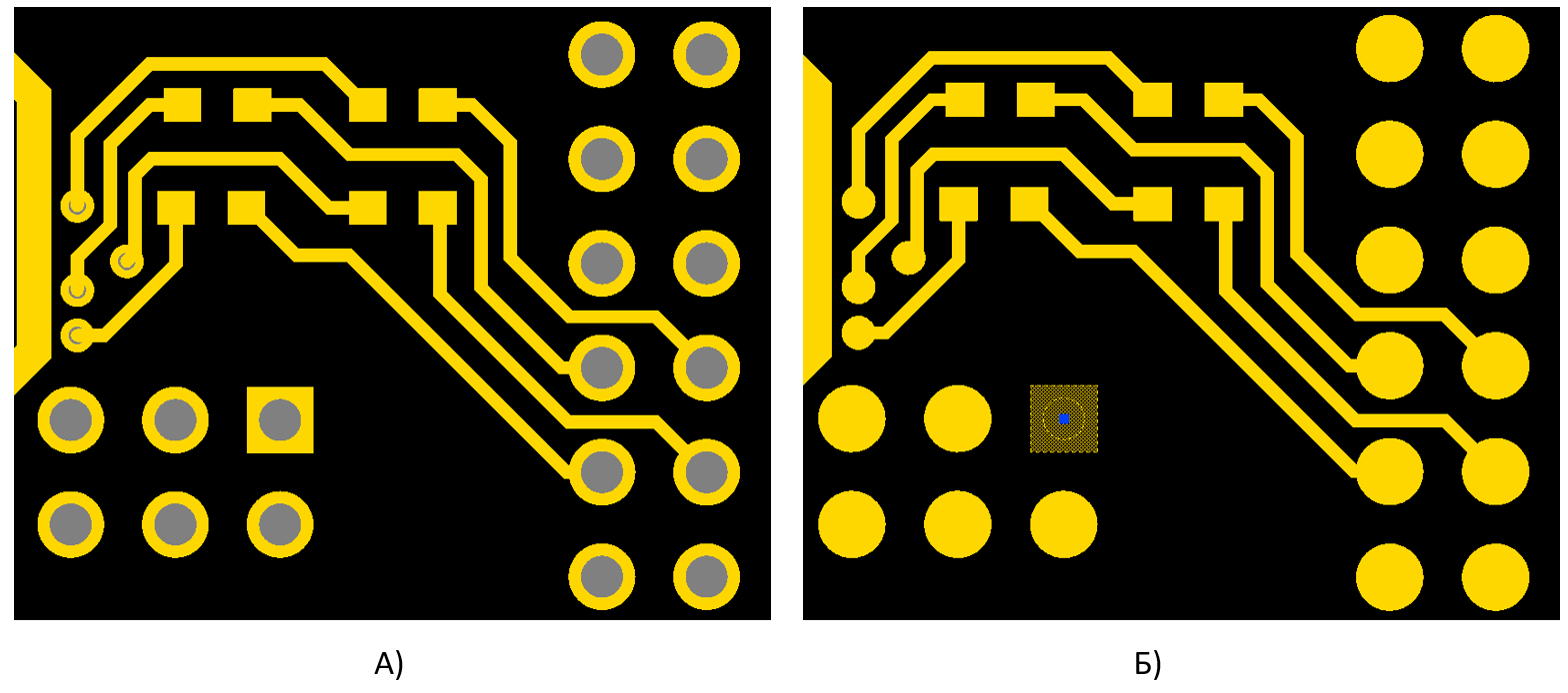 Рис. 4 Способы выгрузки отверстий