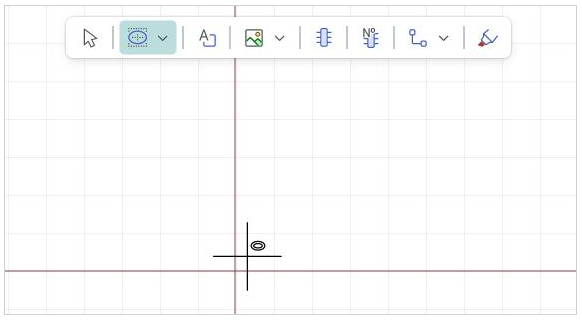 Рис. 1 Вид курсора при использовании инструмента «Разместить эллипс»