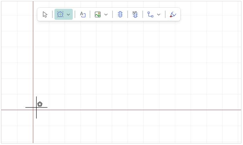 Рис. 1 Вид курсора при использовании инструмента «Разместить многоугольник»