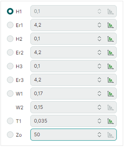 Рис. 1 Выбор параметра для расчета