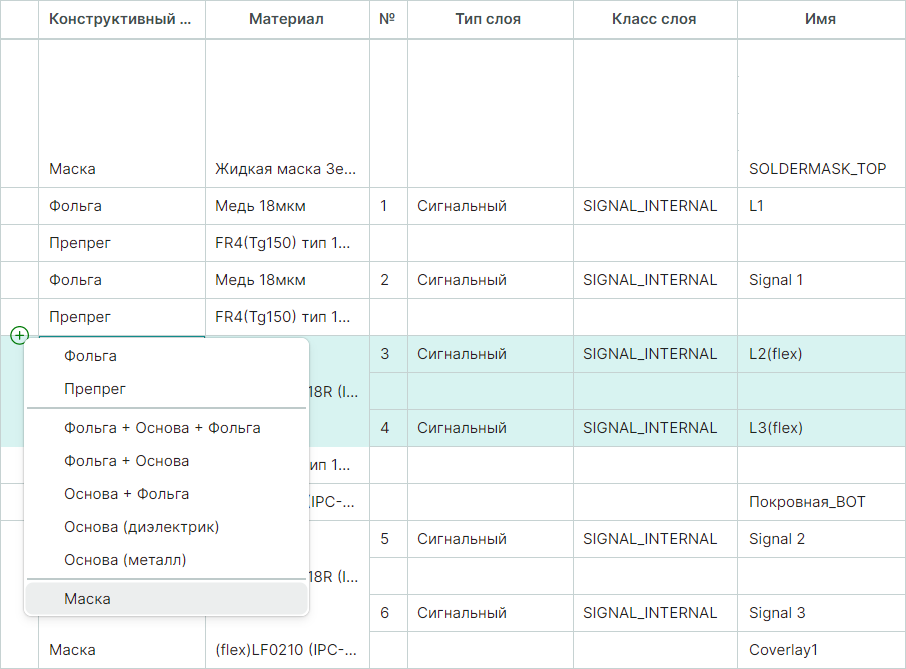 Рис. 3 Выбор конструктивного элемента