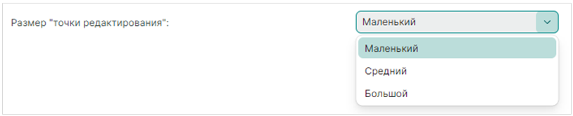 Рис. 6 Выбор размера для точек редактирования