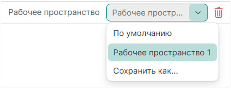 Рис. 4 Вызов сохраненного вида рабочего пространства