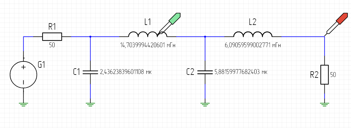 Рис. 2 Пример размещения щупов