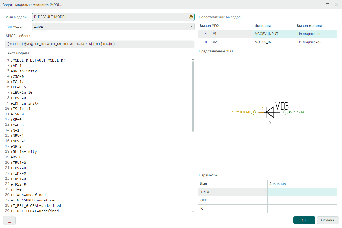 Рис. 9 Отображение шаблона и текста модели