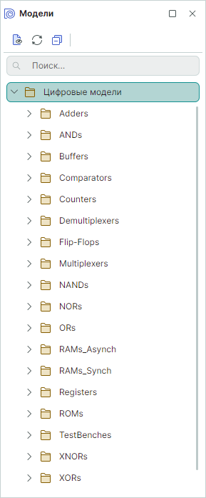 Рис. 1 Панель «Модели»